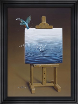 Framed European Kingfisher Print