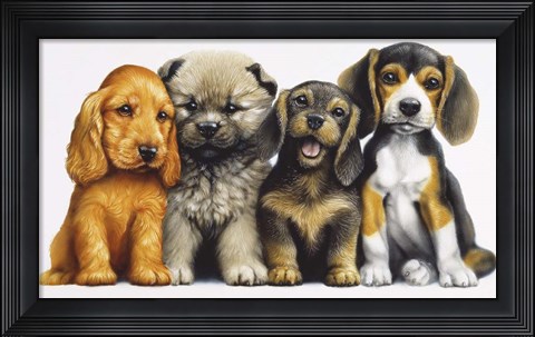 Framed Young Dogs Print