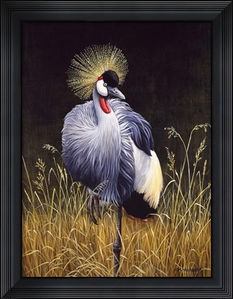Framed Crowned Crane Print