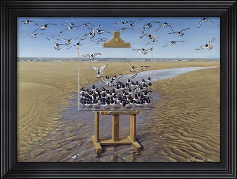Framed Oyster Catchers Print