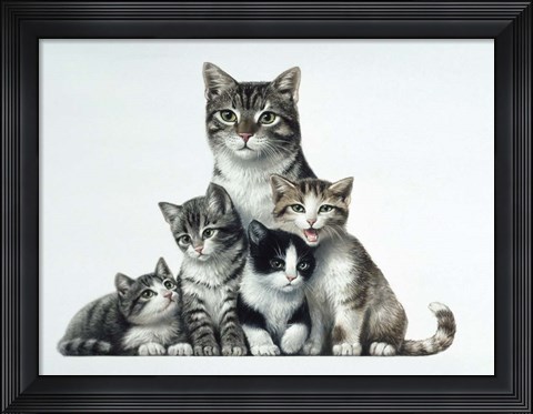 Framed Cat Family Print