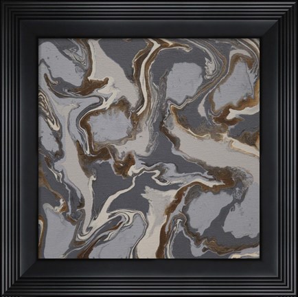 Framed Liquid Industrial V - Canvas II Print