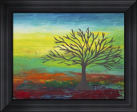 Framed Abstract Tree 3 Print