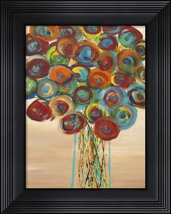 Framed Abstract Flowers 1 Print