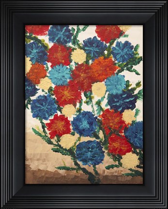 Framed Abstract Flowers 2 Print