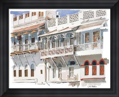 Framed Arabian Balconies Print
