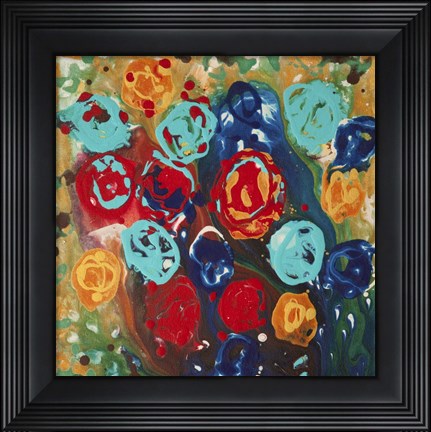 Framed Abstract Flowers 3 - Canvas 1 Print