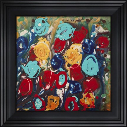 Framed Abstract Flowers 3 - Canvas 2 Print