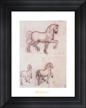 Framed Studi Per un Monumento Equestre Print