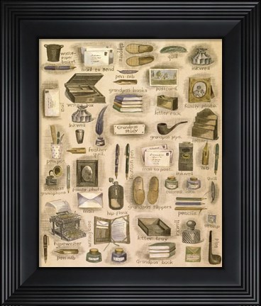 Framed Grandpas Pipe &amp; Slippers Print