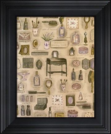 Framed Lady&#39;s Vanity Collage Print