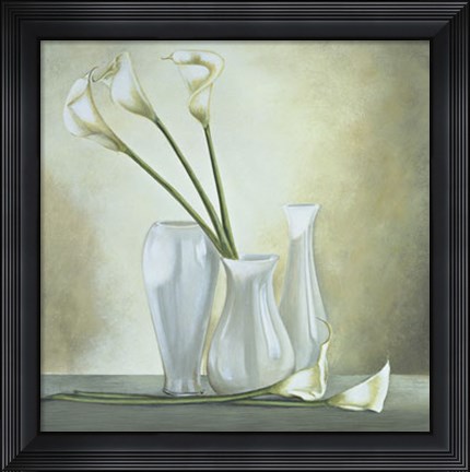 Framed Vasi Bianchi Con Calle Print