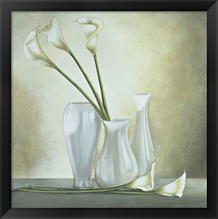 Framed Vasi Bianchi Con Calle Print