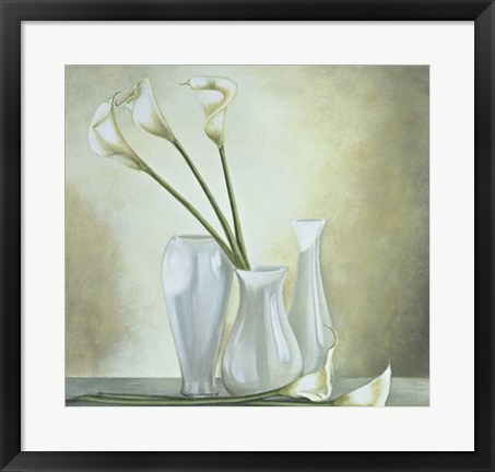 Framed Vasi Bianchi Con Calle Print