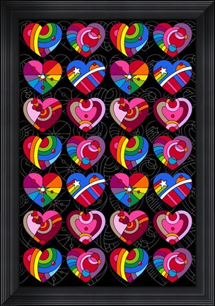 Framed Pop Art Hearts Print
