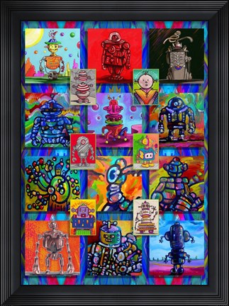 Framed Pop Art Robots Print