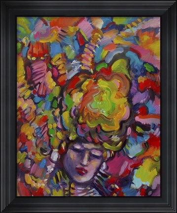 Framed Mardi Gras Lady 6152 Print
