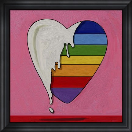 Framed Pop Art Heart Drip Print