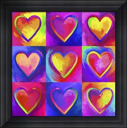 Framed Pop Art Heart 2 Print