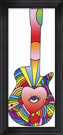 Framed Guitar Eye Heart Print