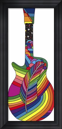 Framed Guitar Feather Print