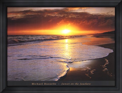 Framed Sunset on the Seashore Print