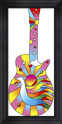 Framed Pop Art Guitar Dove Print