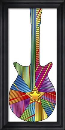 Framed Pop Art Guitar Star Print