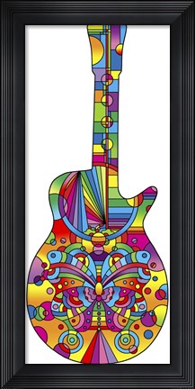 Framed Pop Art Guitar Butterfly Print