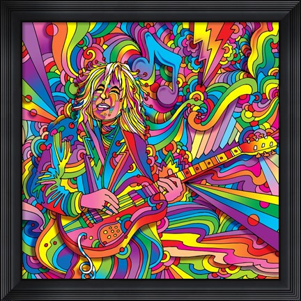 Framed Guitar Player 715 Print