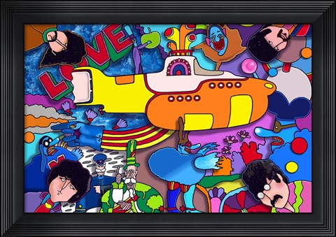 Framed Beatles Yellow Sub Print