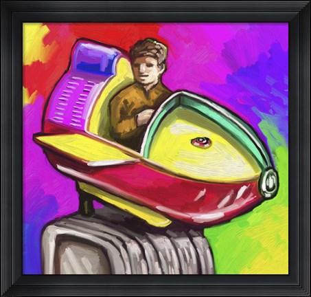 Framed Kiddie Rocket Ride Print