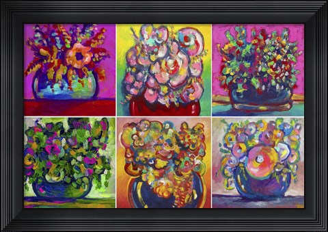 Framed 6 Flowers2 Print