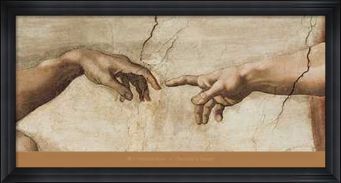 Framed Creation of Adam (Detail) Print