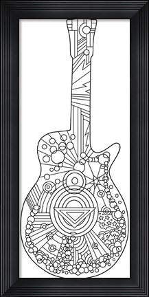 Framed Pop Art Guitar 2 Print