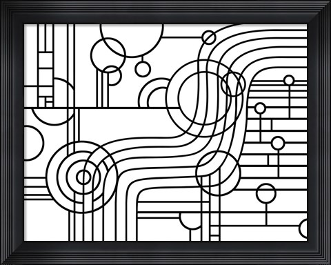 Framed Stripes Curves Print