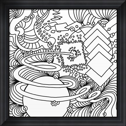 Framed Cosmic Big Bang Lineart Print