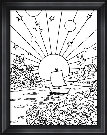 Framed Cosmic Boat Color Print