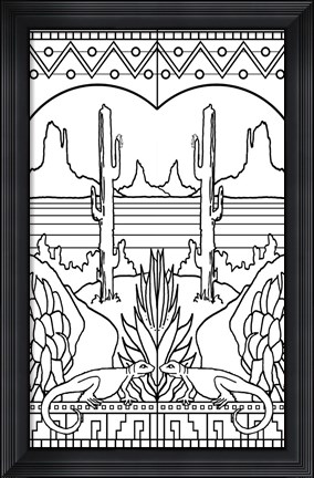 Framed Desert Lineart Print
