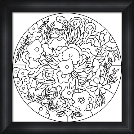 Framed Flower Circle Print