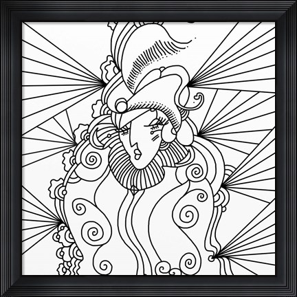 Framed Lady 216 Linework Print