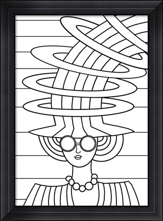 Framed Lady Rainbow Hat Print