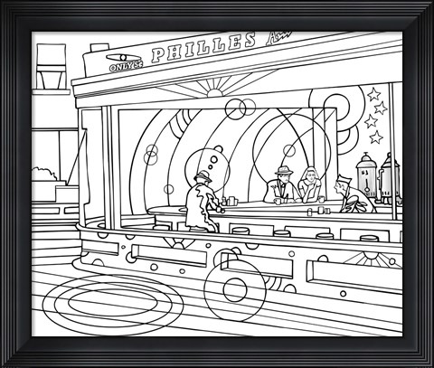 Framed Nighthawks Print