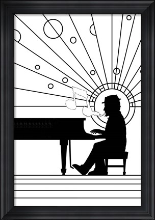 Framed Piano Player 1 Print