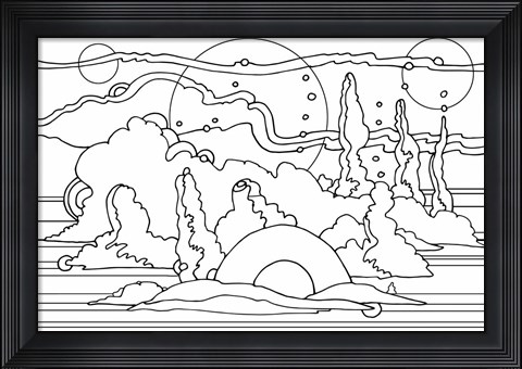 Framed Pop Art Landscape 116 Print