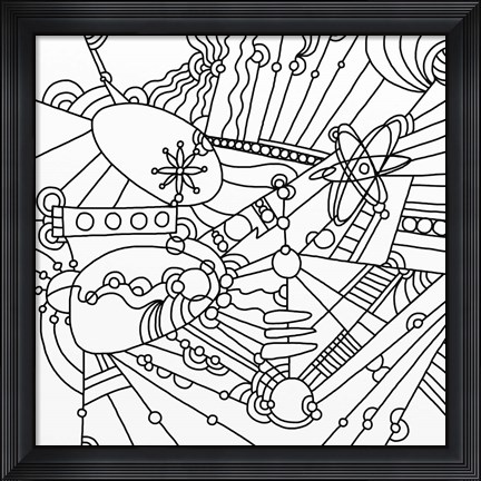 Framed Retro Lineart Print