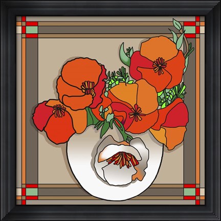 Framed Poppy Bowl Print