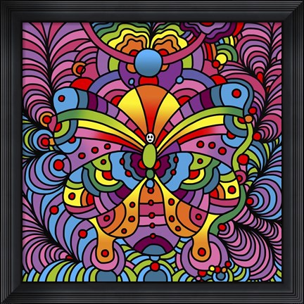 Framed Pop Art Butterfly Print