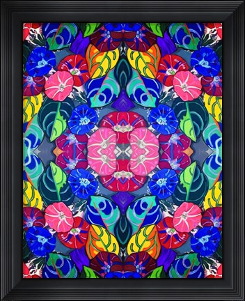 Framed Pop Art Flowers Kalidescope Print