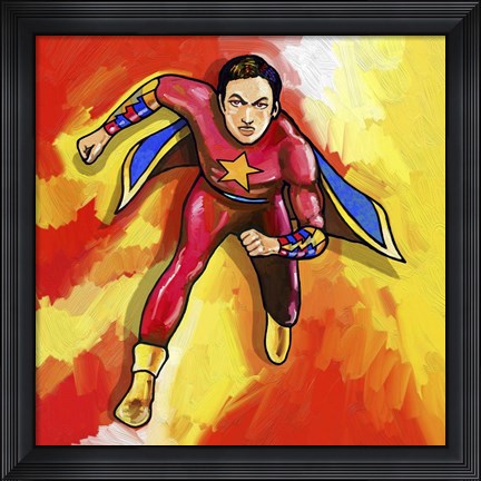Framed Pop Art Mr Superhero Print